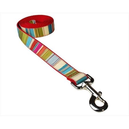 SASSY DOG WEAR Sassy Dog Wear STRIPE-RED-MULTI3-L 6 ft. Multi Stripe Dog Leash; Red - Medium STRIPE-RED/MULTI3-L